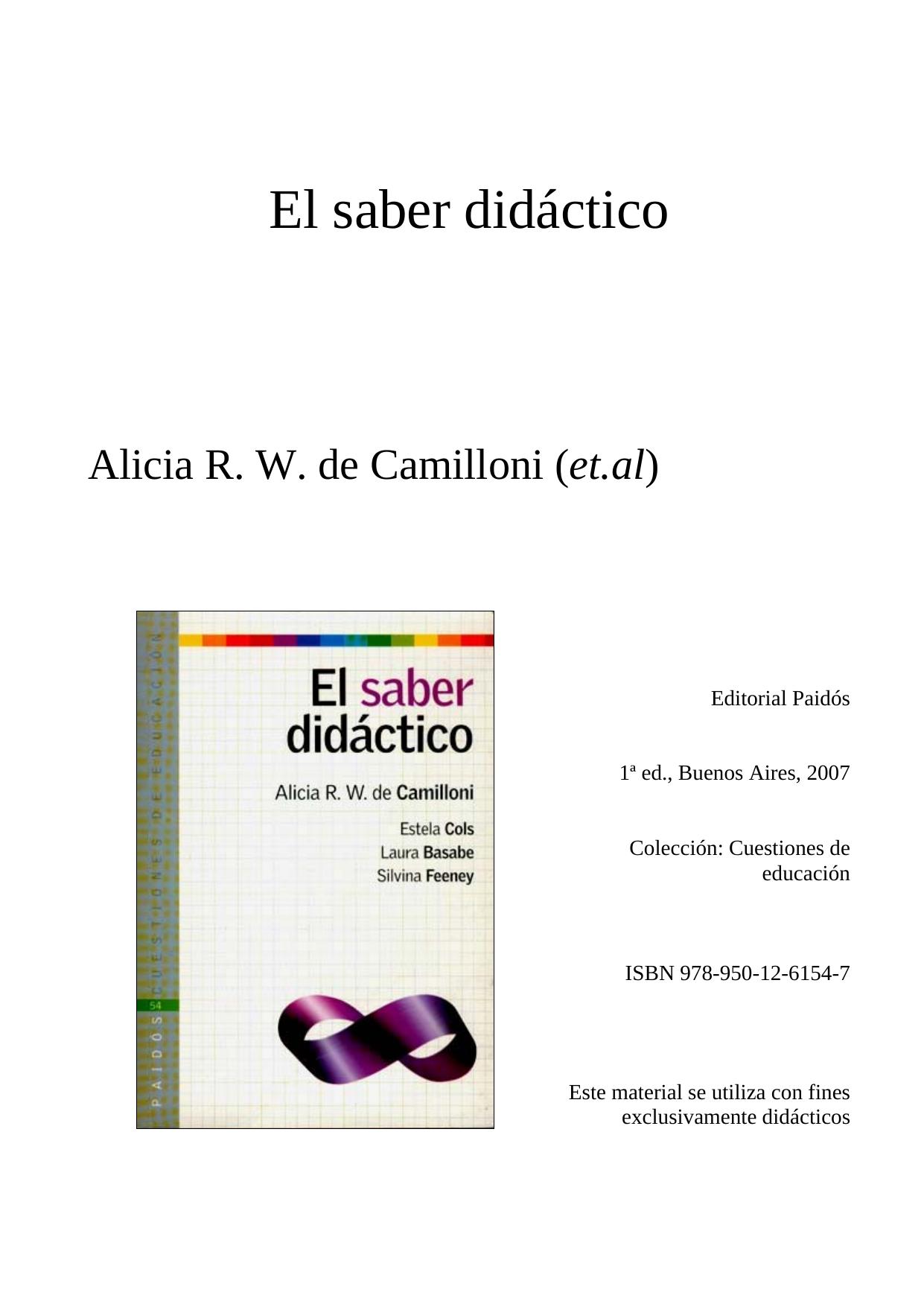 El saber didactico